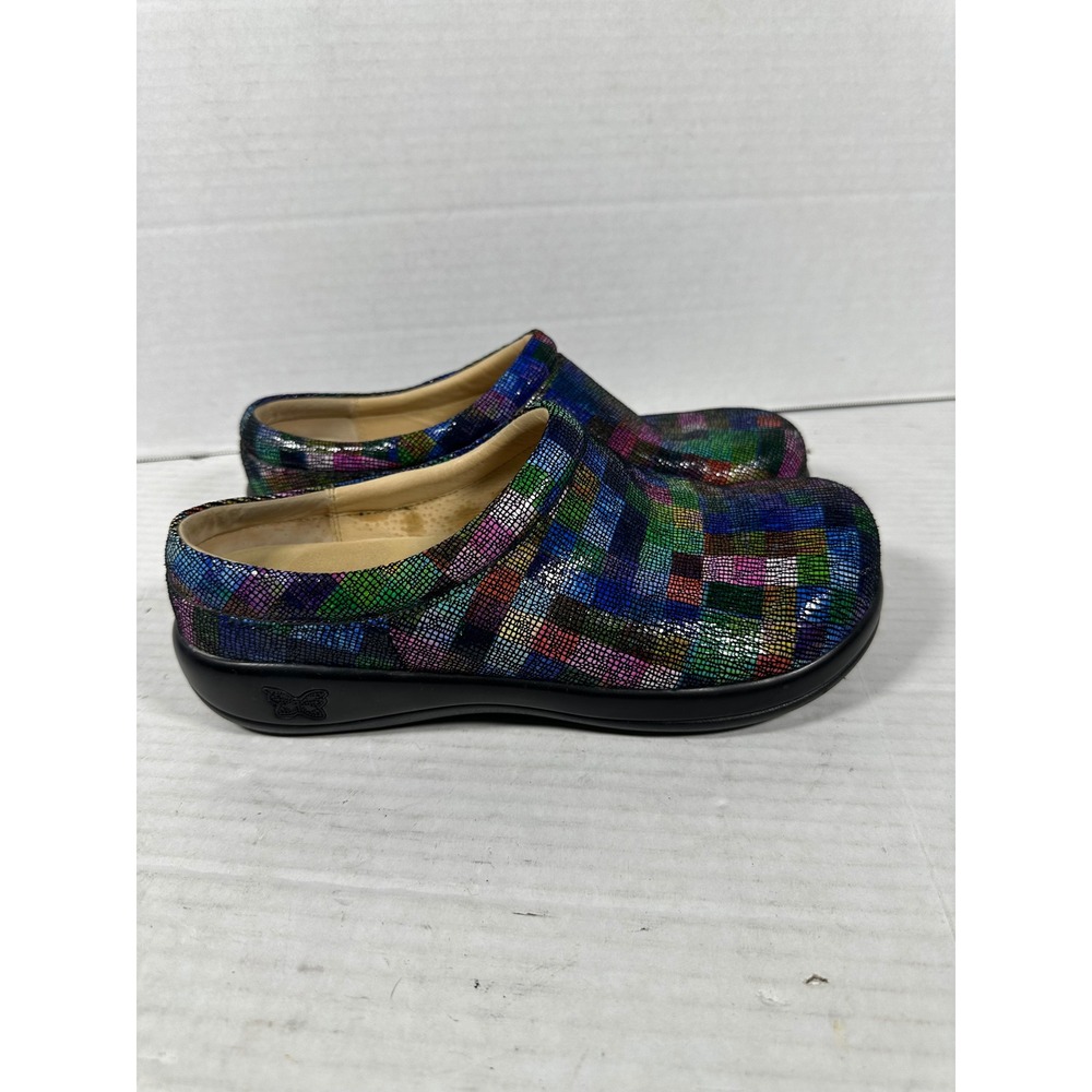 Alegria by PG Lite Kay-585 Multi-Color Mosaic Leather Clogs Womens 40 US 9-9.5